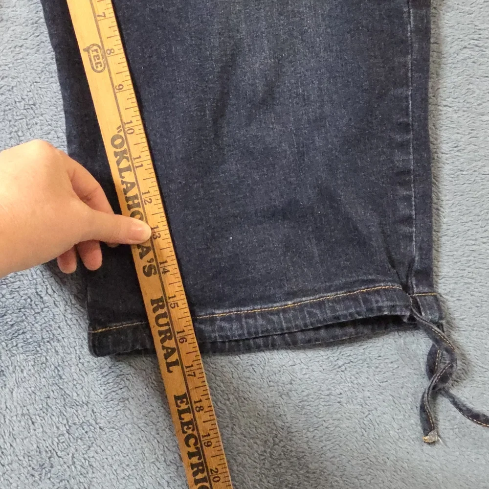 Oh Baby! MOTHERHOOD 36 XL Maternity Cargo Shorts Blue Denim Jean Drawstring Hem - Picture 5 of 8